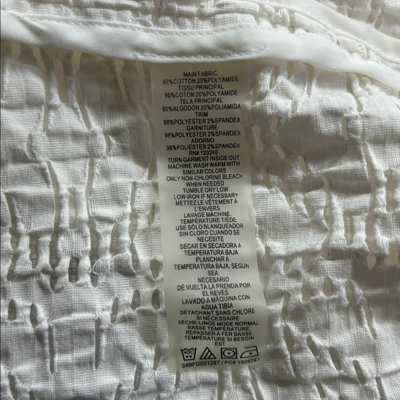 Catherine Malandrino White Textured Bomber Jacket - Picture 5 of 5